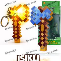 Minecraft Işıklı Balta Anahtarlık – LED Işıklı Axe Anahtarlık, Minecraft Oyuncak-Muhteşem Bir Hediye