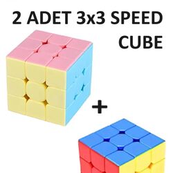 2 Adet 3x3  Zeka Sabır Küpü Neon Ve Pastel Renkli Profesyonel Speed Cube