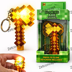 Minecraft Işıklı Balta Anahtarlık – LED Işıklı Axe Anahtarlık, Minecraft Oyuncak-Muhteşem Bir Hediye